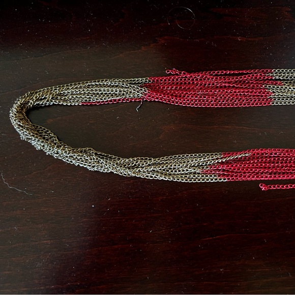 Gold and Red Necklace - Picture 2 of 3
